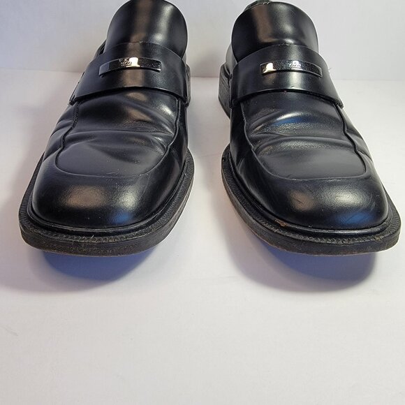 Gucci Men's Black Leather Square Toe Slip-On Loafer Dress Shoes Size 44E, US10.5 - Picture 11 of 12